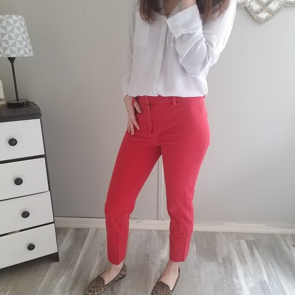 GAP - Red Bi-Stretch Slim Crop Pants Trousers